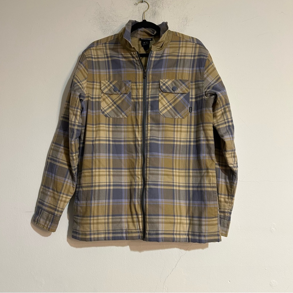 Burton Brighton Plaid Flannel Jacket Kelp Stump Plaid Size Small Casual Outdoor